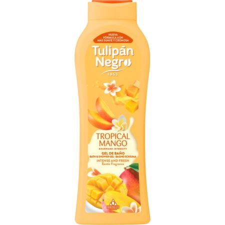 Tulipán Negro Tropical Mango Gel De Baño Gel de ducha protege y alivia irritaciones para piel hidratada fresca y luminosa con agradable aroma 650 ml