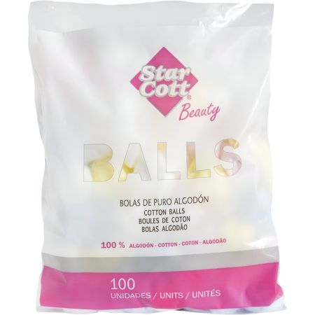 Star Cott Balls Bolas De Puro Algodón Discos desmaquillantes en bolas de colores 100 uds