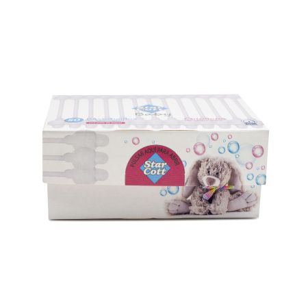 Star Cott Baby Bastoncillos De Seguridad Bastoncillos de algodón con palo de papel para bebés 50 uds