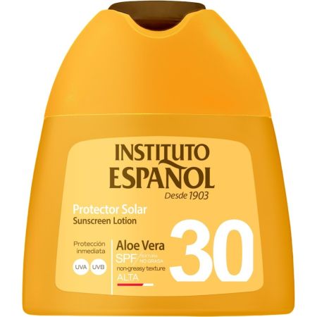 Instituto Español Aloe Vera Protector Solar Spf 30 Loción solar facial resistente al agua de textura no grasa ofrece una gran protección con aloe vera 100 ml
