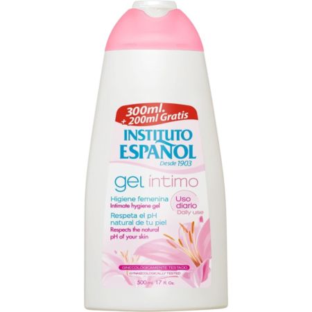 Instituto Español Gel Íntimo Uso Diario Gel de higiene íntima protege e hidrata para el cuidado e higiene femenina de uso diario 500 ml