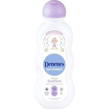 Denenes Felices Sueños Gel-Champú 2 En 1 Gel de ducha y champú cuida e hidratra el cabello y cuerpo ofreciendo efecto relajante con aroma a lavanda 600 ml