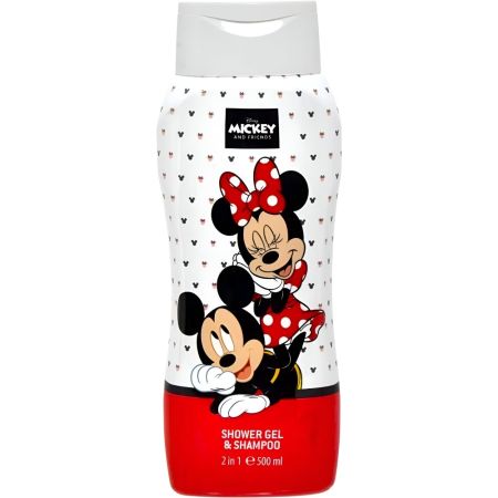 Disney Mickey & Friends Gel De Baño-Champú 2 En 1 Gel de ducha y champú respeta la hidratación natural de la piel y el cabello 500 ml