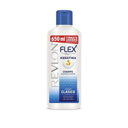 Flex Cuidado Clásico Con Keratina Champú Champú con duración duradera para todo tipo de cabellos brillo 650 ml