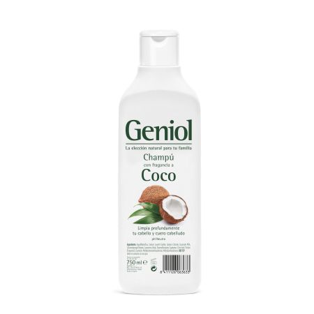 Geniol Coco Champú Champú limpia profundamente el cabello con aroma a coco 750 ml