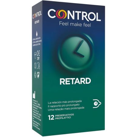 Control Non Top Retard Preservativos Preservativos para relaciones más prolongadas e intensas gracias a lubricante interior 12 uds