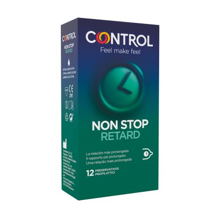 Control Non Top Retard Preservativos Preservativos para relaciones más prolongadas e intensas gracias a lubricante interior 12 uds