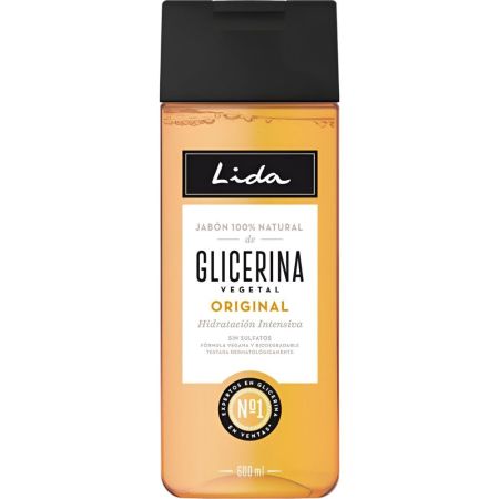 Lida Glicerina Vegetal Original Jabón 100% Natural Gel de ducha cuida e hidrata 600 ml