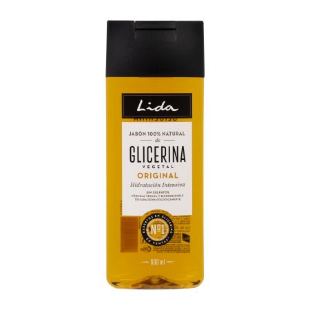 Lida Glicerina Vegetal Original Jabón 100% Natural Gel de ducha cuida e hidrata 600 ml