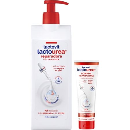 Lactovit Lactourea Reparadora Set Set corporal nutritivo ultrahidratante ofrece hasta 48 horas con microesferas lactosomas