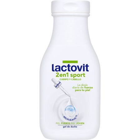 Lactovit 2en1 Sport Gel De Ducha Gel de ducha para cuerpo y cabello con fórmula nutritiva ideal para llevar de viaje 250 ml