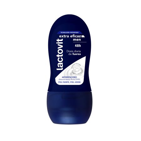 Lactovit Extra Eficaz Men Desodorante Roll-On Desodorante para hombre 0% alcohol antiirritaciones protección 48 horas 50 ml