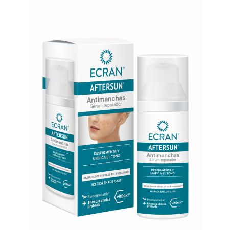 Ecran Aftersun Antimanchas Sérum Reparador Sérum reparador reduce las manchas unifica el tono de la piel y aporta luminosidad 50 ml