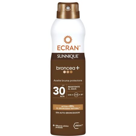 Ecran Sunnique Broncea+ Aceite Bruma Protectora Spf 30 Bruma solar activadora del bronceado 250 ml