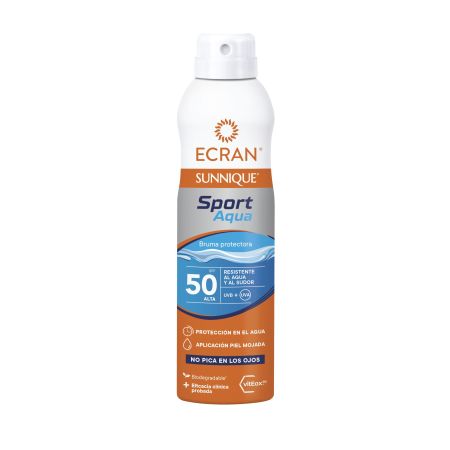 Ecran Sunnique Sport Aqua Bruma Protectora Spf 50 Protector solar aporta frescor instantáneo y deja respirar la piel 250 ml