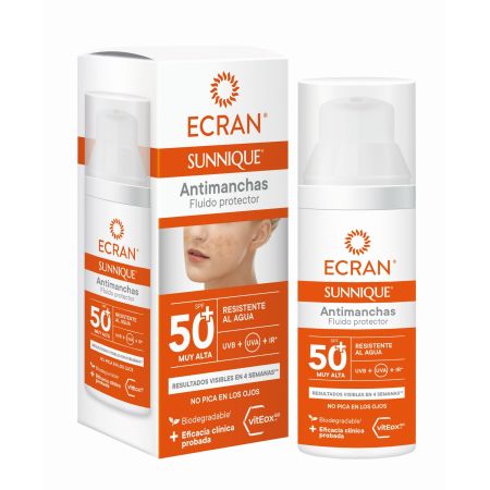Ecran Sunnique Antimanchas Fluido Protector Protector solar facial previene la aparición de manchas en la piel 50 ml