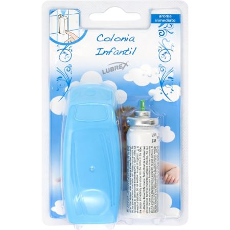 Lubrex Ambientador Colonia Infantil Ambientador para hogar con 200 toques de uso ofrece agradable aroma eliminado malos olores 1 ambientador + 1 recambio