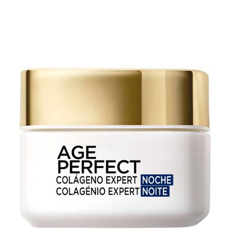 L'Oreal Age Perfect Colágeno Expert Noche Crema de noche nutritiva antimanchas y antiflacidez de textura cremosa ofrece una piel más firme en un solo uso 50 ml