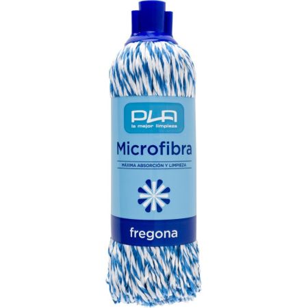 Pla Microfibra Fregona Azul Fregona de microfibra trenzada máxima absorción permite limpiar la suciedad sin esfuerzo