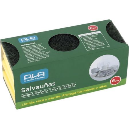 Pla Estropajo Salvauñas Estropajo salvauñas práctico y útil limpia seca y absorbe protegiendo maños y uñas 6 uds