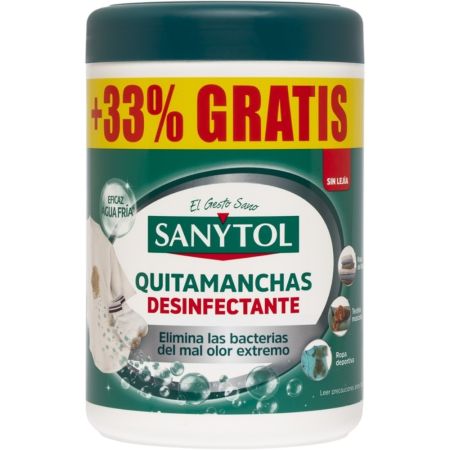 Sanytol Quitamanchas Desinfectante Formato Especial Quitamanchas desinfectante en polvo para lavadora elimina bacterias 600 gr