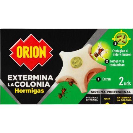Orion Insecticida Extermina Colonia Hormigas Cebo Profesional Insecticida contra hormigas contamina y contagia el nido acabando con la plaga en pocos días 3 uds