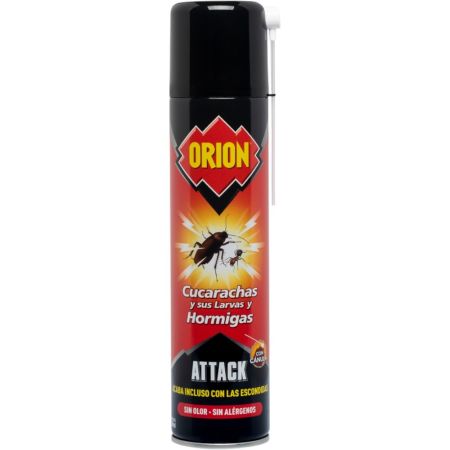 Orion Inseccticida Attack Cucarachas Y Sus Larvas Y Hormigas Insecticida eficaz de doble acción elimina insectos rastreros en segundos evitando el desarrollo de huevos y larvas 400 ml