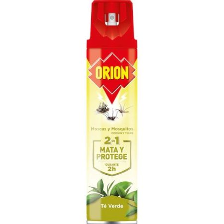 Orion Insecticida 2 En 1 Mata Y Protege Té Verde Insecticida para moscas y mosquitos común y tigre mata y protege durante 2 horas 600 ml