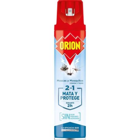 Orion Insecticida 2 En 1 Mata Y Protege Insecticida sin olor para moscas y mosquitos común y tigre 24 horas 600 ml