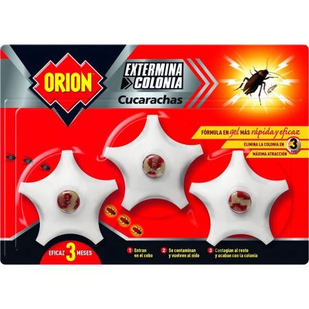 Orion Insecticida Extermina Colonia Cucarachas Cebo En Gel Insecticida actúa con efecto retardado sobre las cucarachas eficaz 3 meses 3 uds