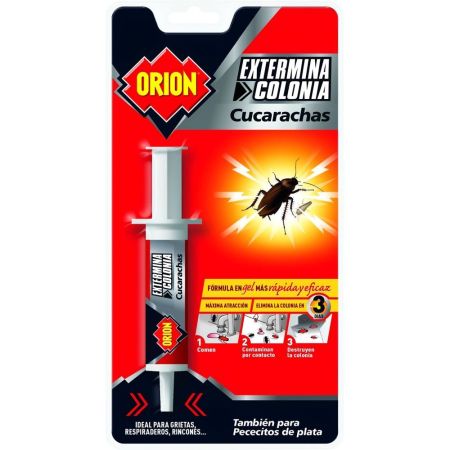 Orion Insecticida Extermina Colonia Cucarachas Insecticida ideal para grietas y rincones y actúa con efecto retardado sobre las cucarachas 8 gr