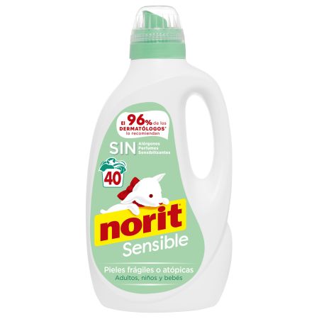 Norit Detergente Sensible Detergente líquido sin alérgenos perfumes y sensibilizantes 40 lavados 2120 ml