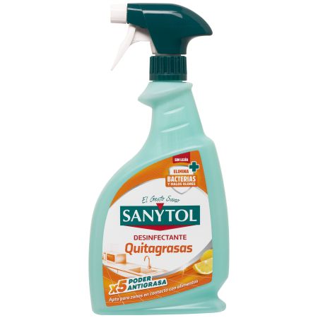 Sanytol Desinfectante Quitagrasas Desengrasante de cocinas sin lejía elimina bacterias y malos olores 750 ml