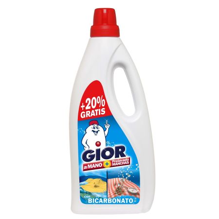 Gior Detergente Líquido Formato Especial Detergente líquido a mano eficaz contra manchas grasas con bicarbonato 750 ml
