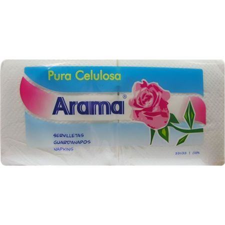 Arama Pura Celulosa Servilletas Servilletas muy asorbentes de 1 capa 33x33 cm 140 uds
