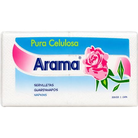 Arama Pura Celulosa Servilletas Servilletas muy asorbentes de 1 capa 33x33 cm 140 uds