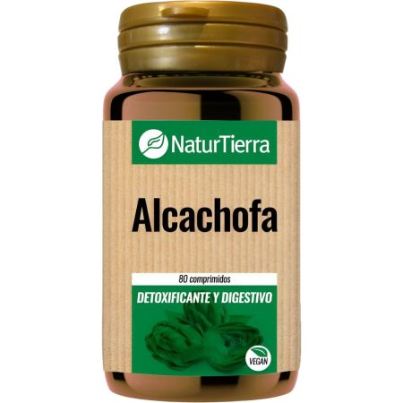 Naturtierra Alcachofa Complemento Alimenticio Complemento alimenticio vegano contribuye a la salud digestiva hepática e intestinal 80 uds