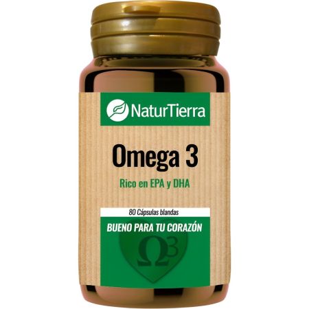 Naturtierra Omega 3 Complemento Alimenticio Complemento alimenticio mantiene correctos los niveles de colesterol en sangre 80 uds