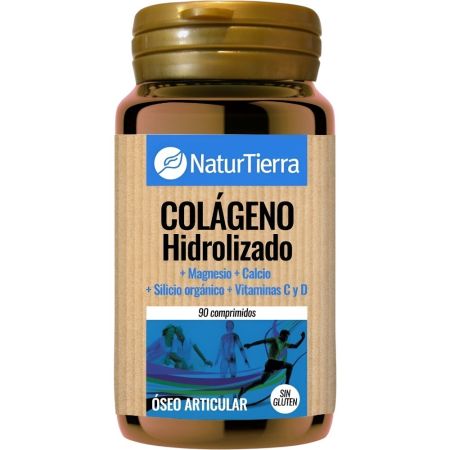 Naturtierra Colágeno Hidrolizado Complemento Alimenticio Complemento alimenticio sin gluten ayuda regenerando los tejidos 90 uds