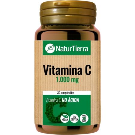 Naturtierra Vitamina C Complemento Alimenticio Complemento alimenticio vegano ayuda al normal funcionamiento de nuestras defensas 30 uds