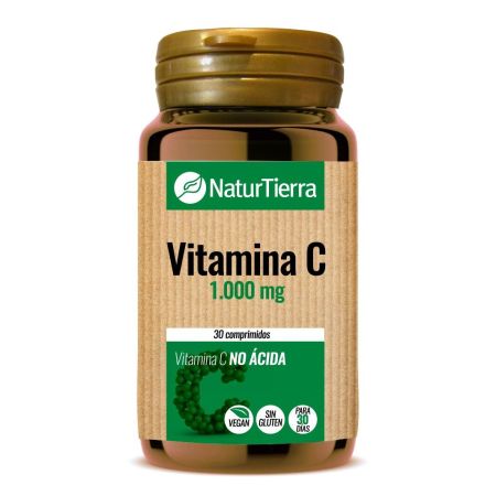 Naturtierra Complemento Alimenticio Vitamina C Complemento alimenticio vegano ayuda al normal funcionamiento de nuestras defensas 30 uds