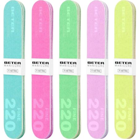 Beter 4 Limas Fibra De Vidrio 180/220 Limas con base de madera extrafina con flexibilidad y grosor ideal para dar forma 4 uds
