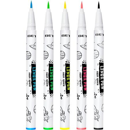 Beter Genius Tribe Liner Pens Face & Body Paint Rotulador de maquillaje veganos corporales y faciales de fácil eliminación perfectos para crear diseños 5 uds