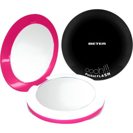 Beter Oooh! Pocket Flash Espejo cosmético x10 de aumento y luz led perfecto para llevar siempre contigo y para últimos retoques 1 ud