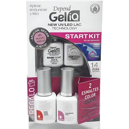 Depend Gel Iq New Uv/Led Lac Tecnology Start Kit +2 Esmaltes Gratis Pack regalo de manicura y pedicura con lámpara led