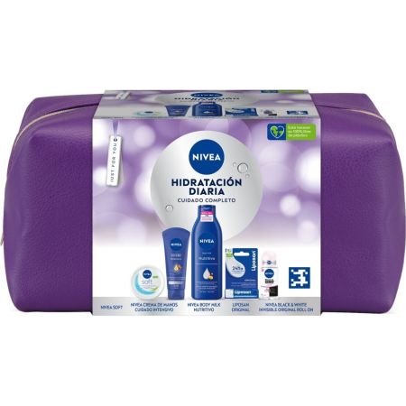 Nivea Hidratación Diaria Cuidado Completo Neceser Rutina de baño hidratante nutritiva y protectora para el cuidado de la piel