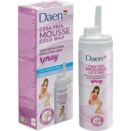 Daen Mousse Spray Cera Fría Cera depilatoria corporal para depilación profesional sin irritaciones en tu hogar y resultados inmediatos 80 ml