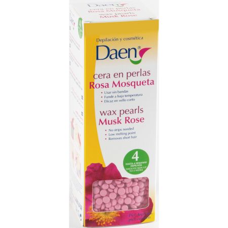 Daen Cera En Perlas Rosa Mosqueta Cera caliente en perlas depilación eficaz cómoda y de larga duración 200 gr