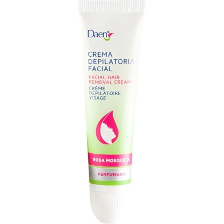 Daen Rosa Mosqueta Crema Depilatoria Facial Crema depilatoria facial acabado rápido suave efectivo y sin dolor 15 ml