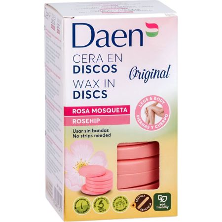 Daen Cera En Pastillas Rosa Mosqueta Cera caliente vegana en pastilla depilación eficaz cómoda y de larga duración 260 gr